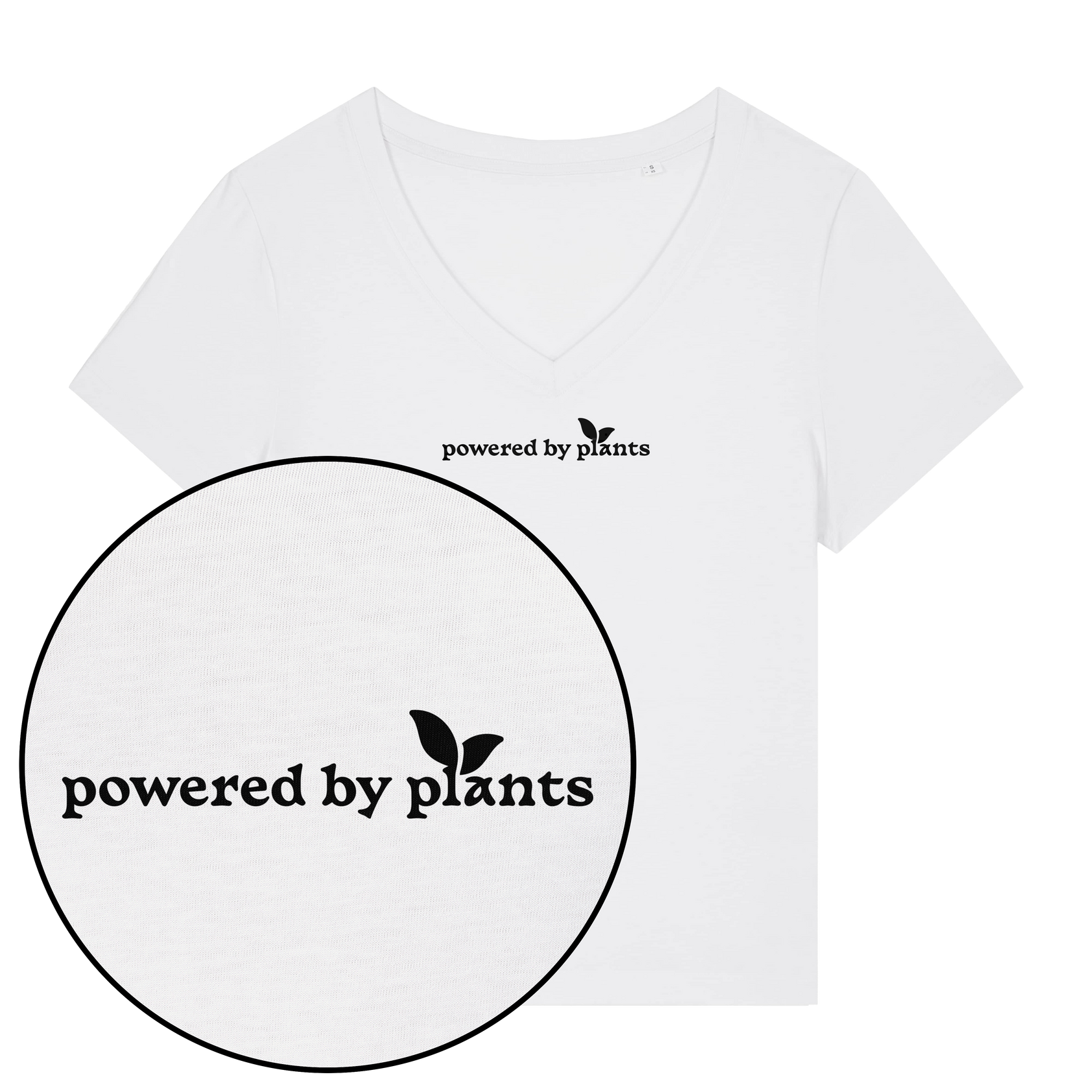 Powered By Plants Leaf Women's V Neck T-Shirt