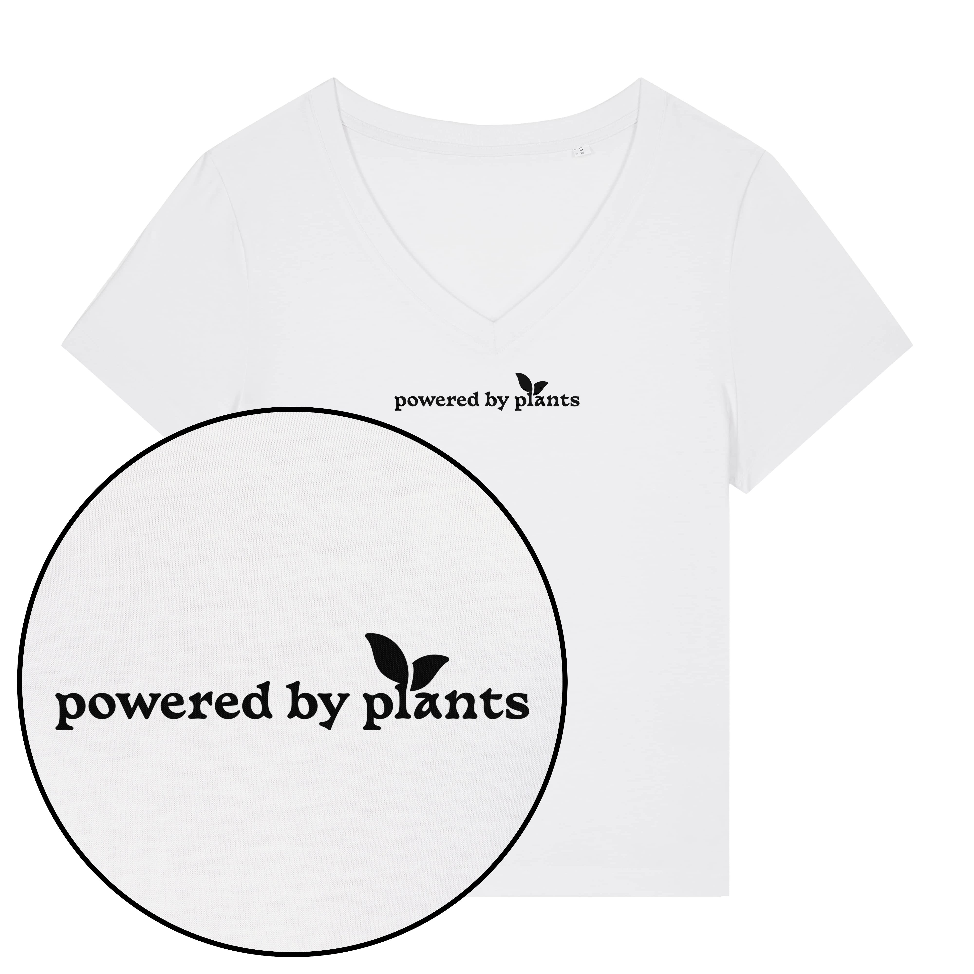 Powered By Plants Leaf Women's V Neck T-Shirt
