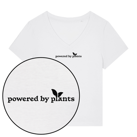 Powered By Plants Leaf Women's V Neck T-Shirt