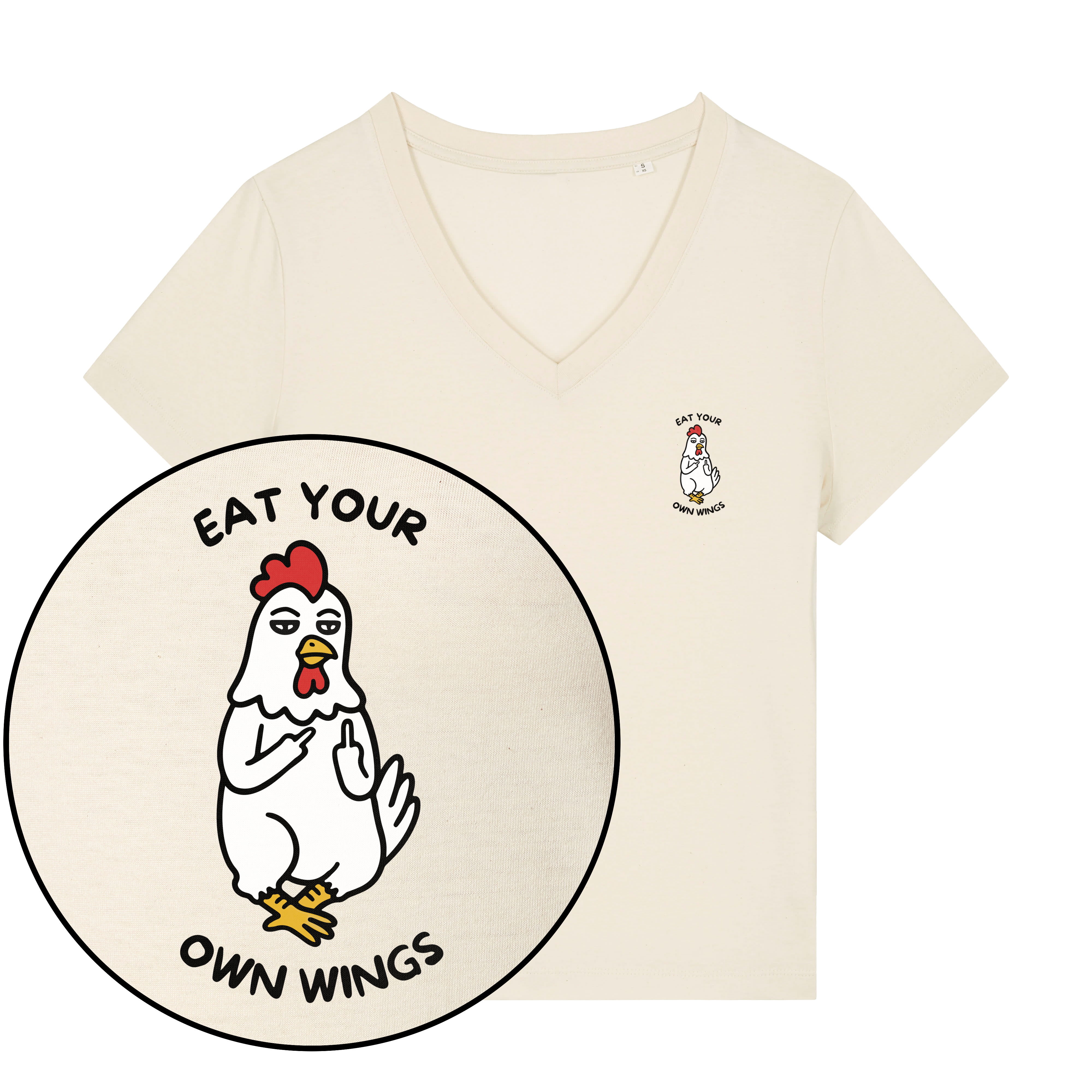 Eat Your Own Wings Women's V Neck T-Shirt