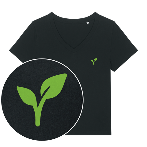 Vegan Logo V Neck T-Shirt