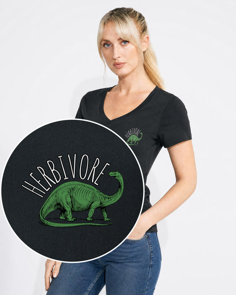 Herbivore Brontosaurus Women's V Neck T-Shirt