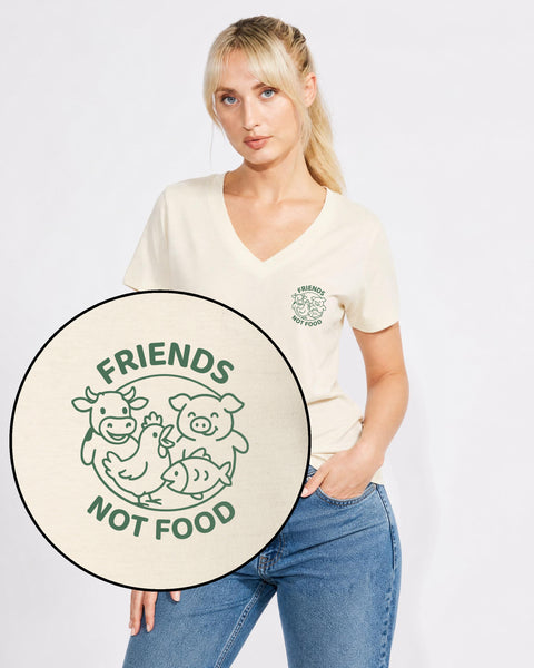 Friends Not Food Women's V Neck T-Shirt