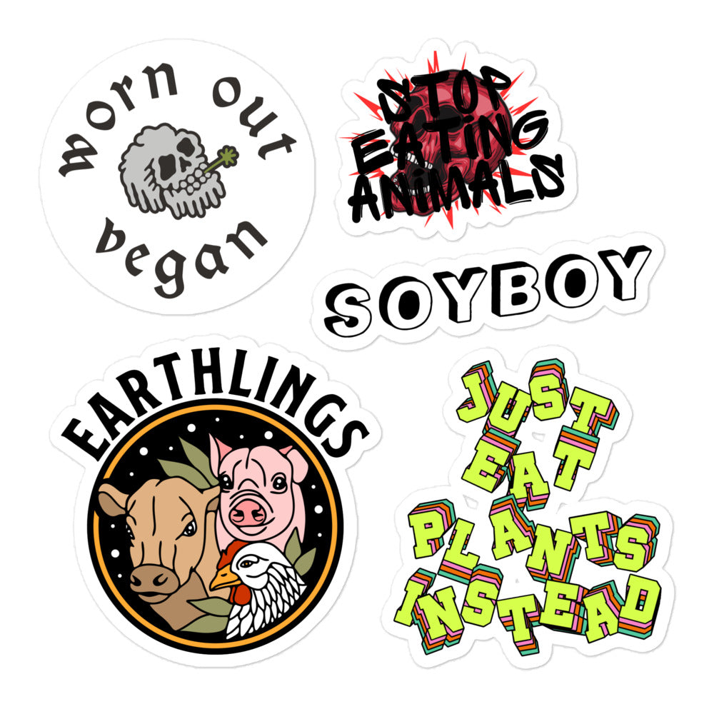 The Worn Out Vegan Sticker Sheet