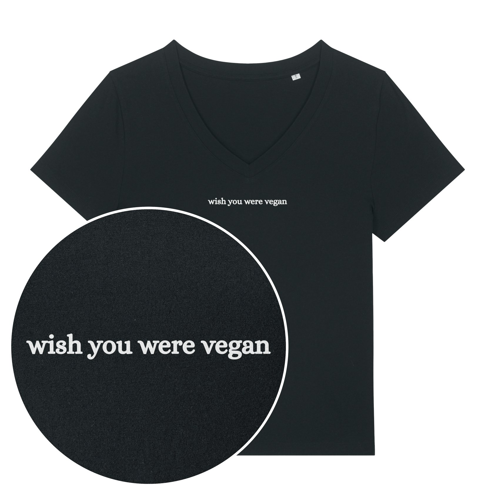 Wish You Were Vegan Women's V Neck T-Shirt