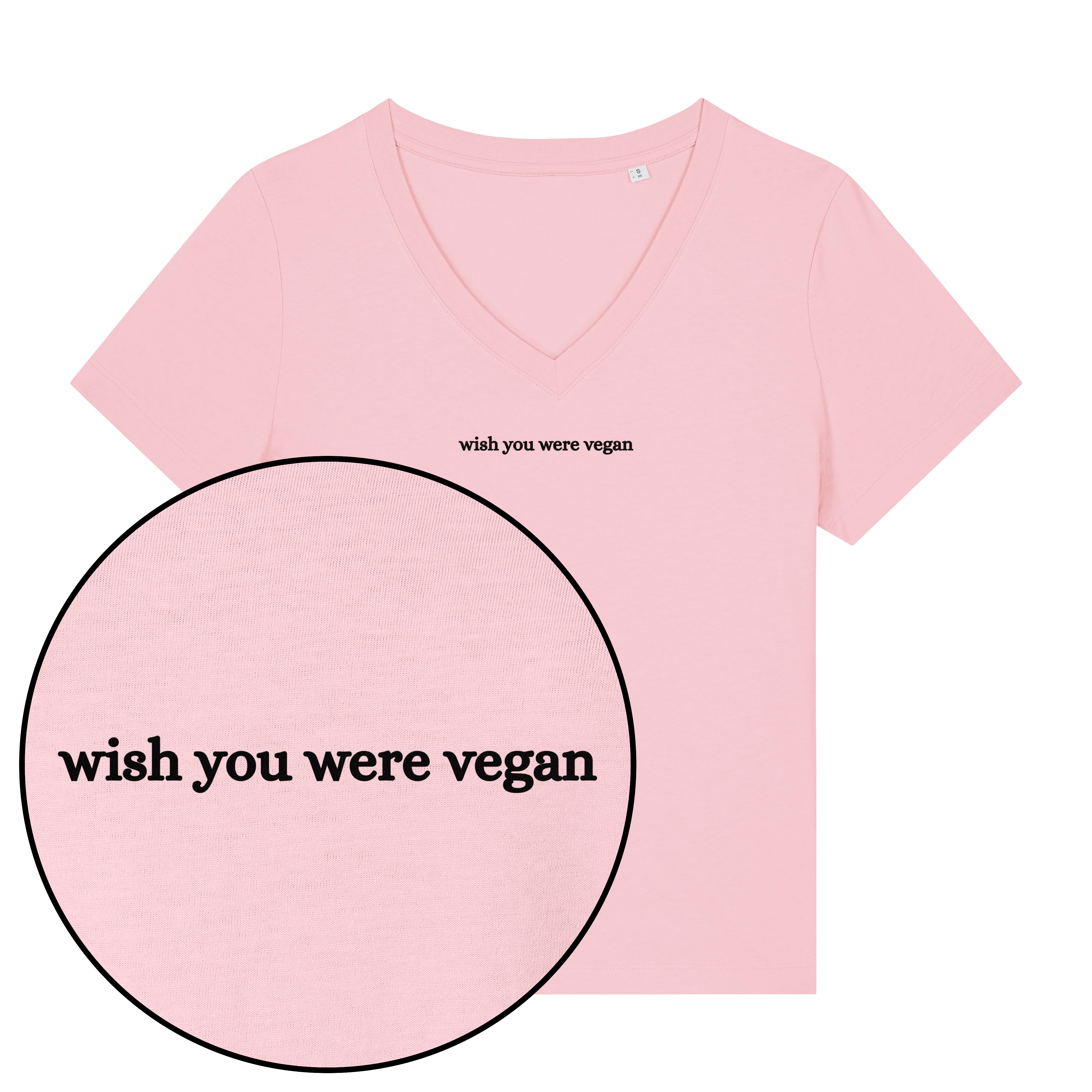Wish You Were Vegan Women's V Neck T-Shirt
