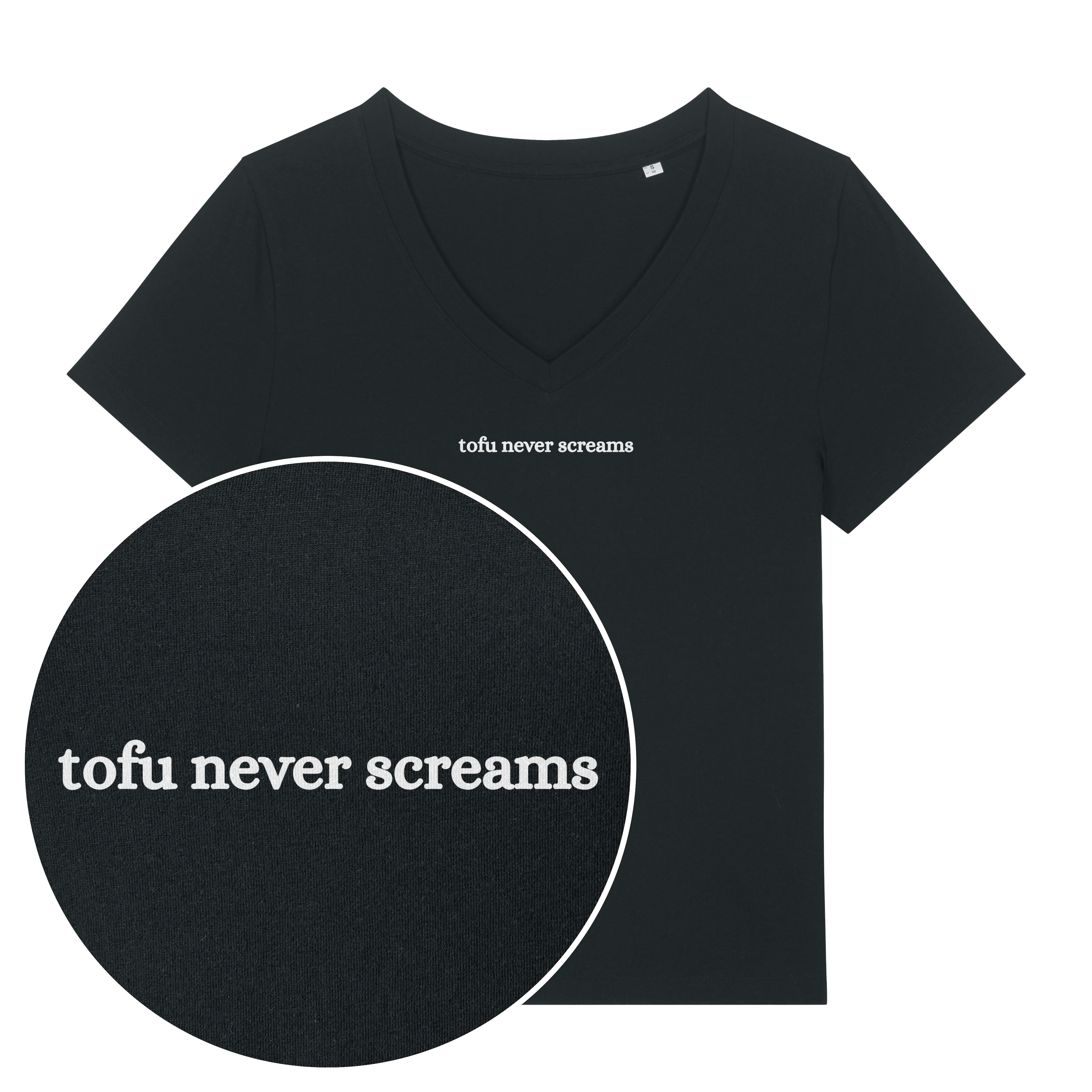 Tofu Never Screams Women's V Neck T-Shirt