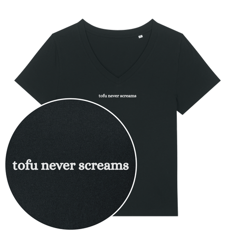 Tofu Never Screams Women's V Neck T-Shirt