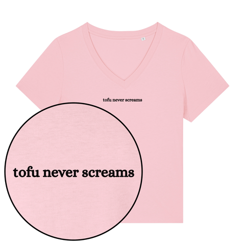 Tofu Never Screams Women's V Neck T-Shirt