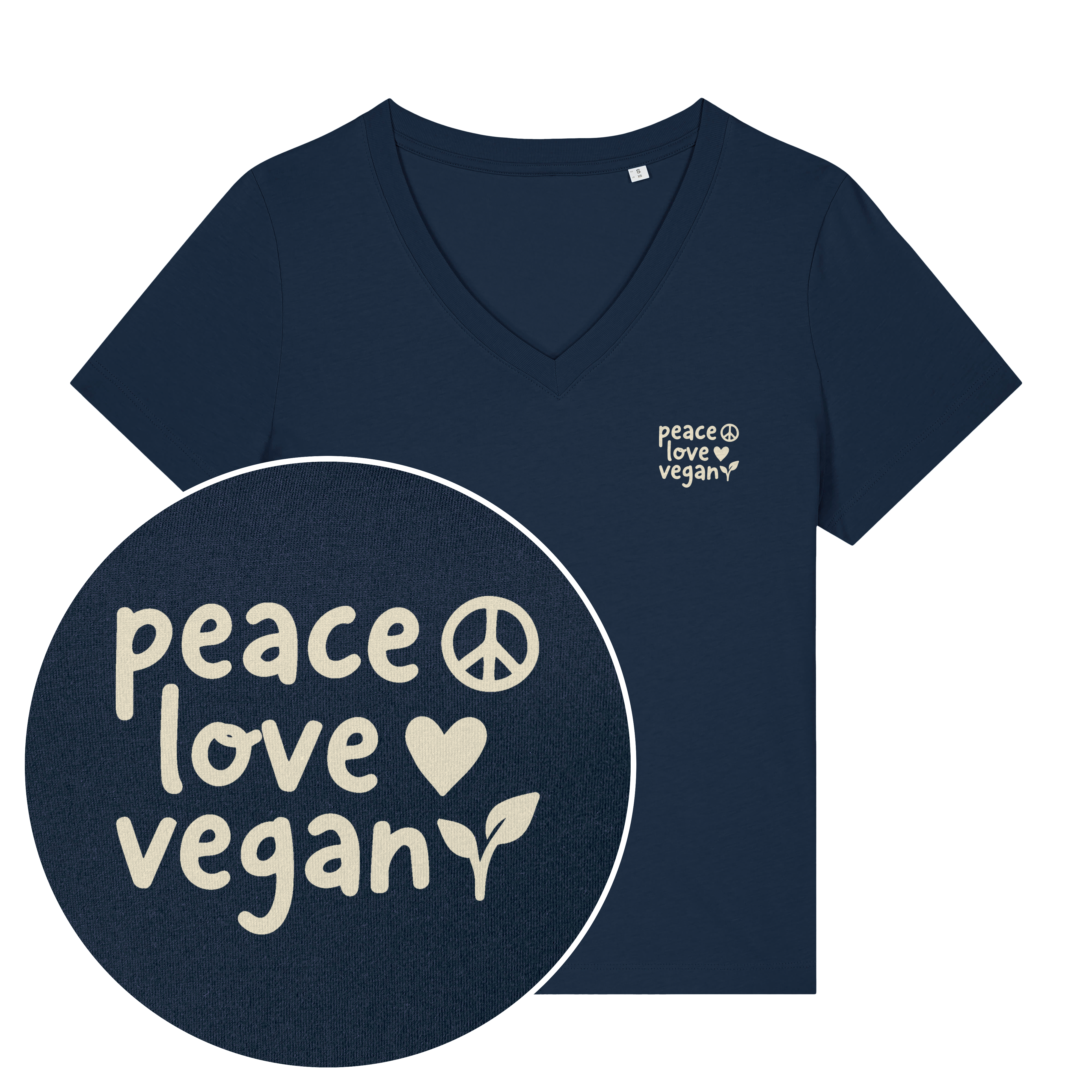 Peace Love Vegan Women's V Neck T-Shirt