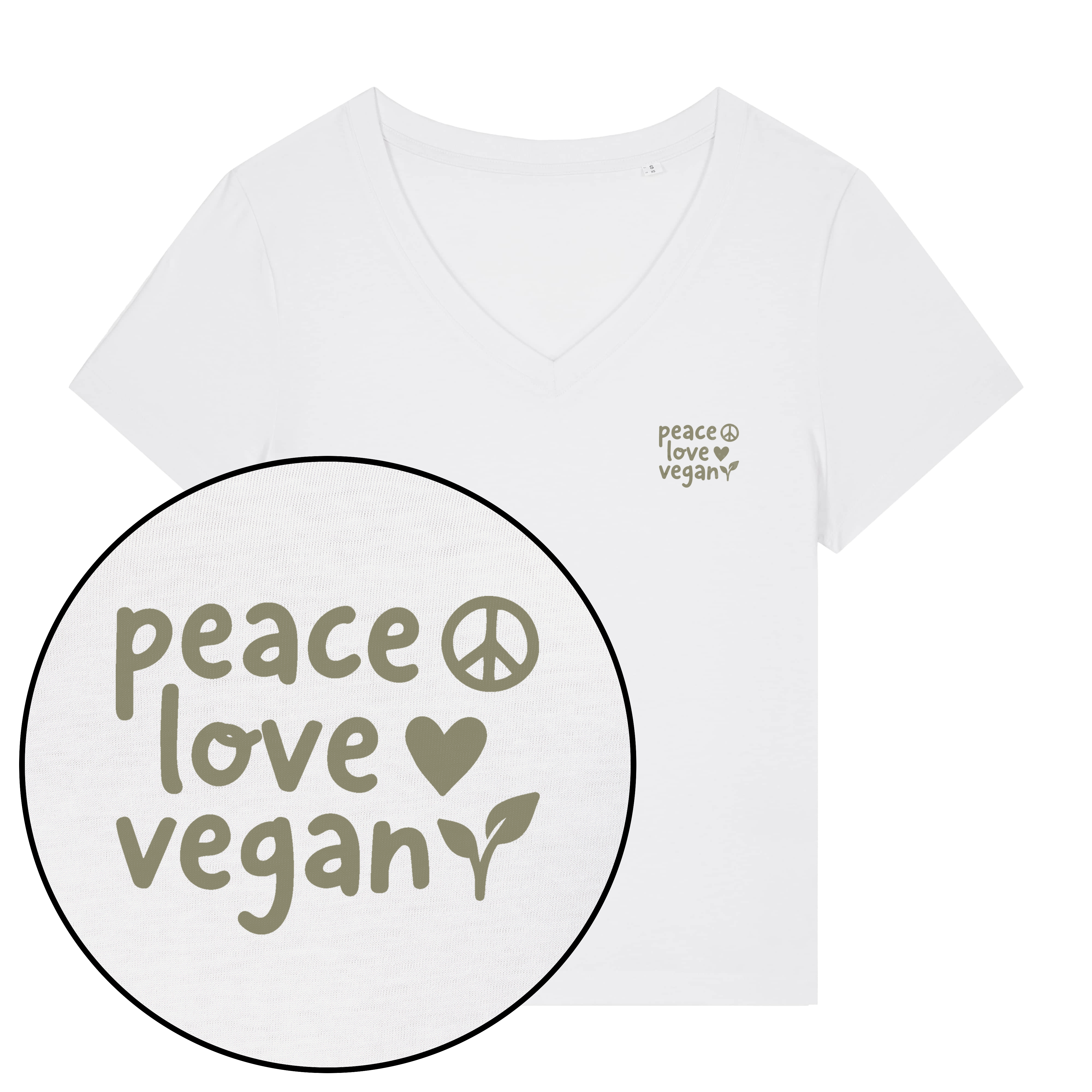 Peace Love Vegan Women's V Neck T-Shirt