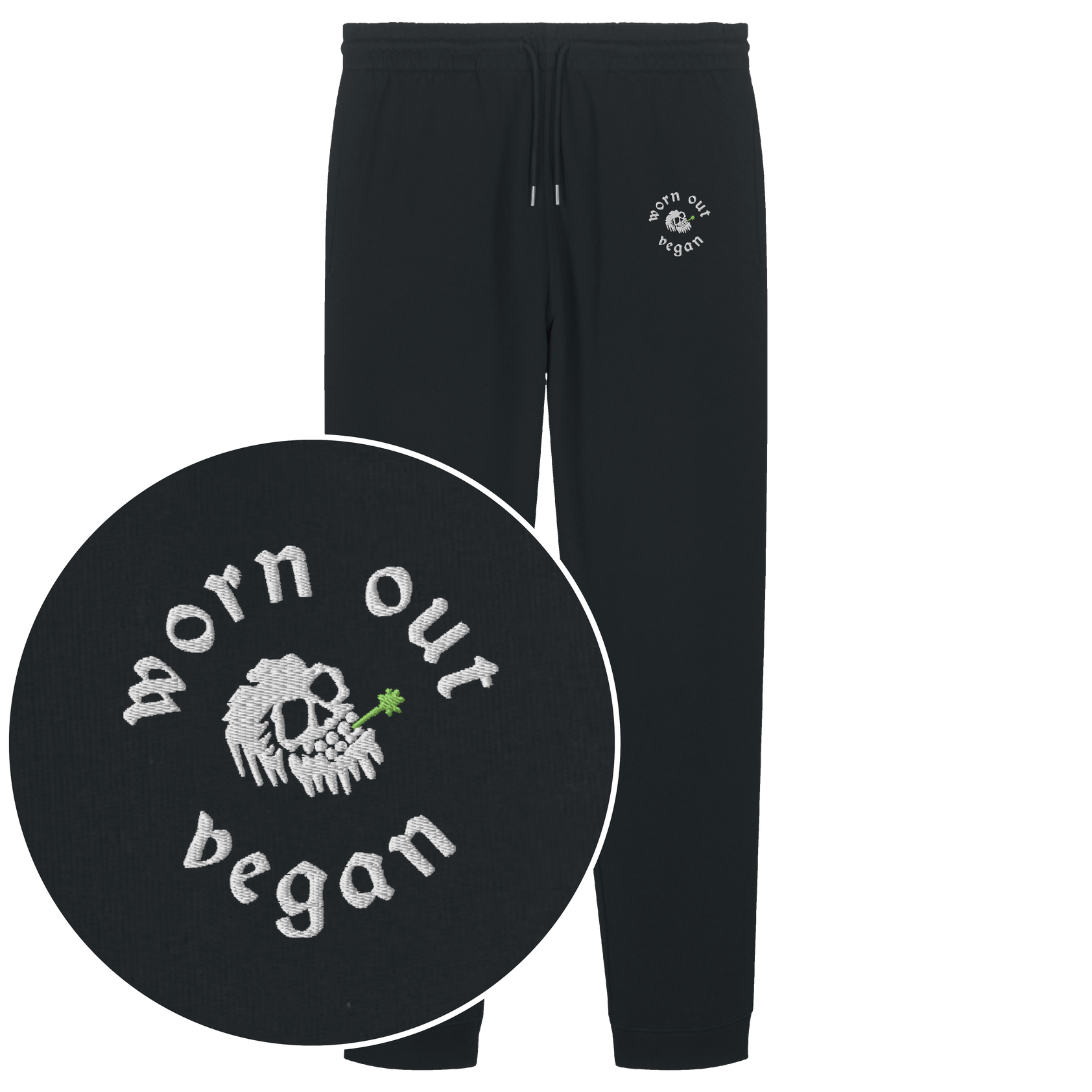 Worn Out Vegan Joggers (Embroidered)