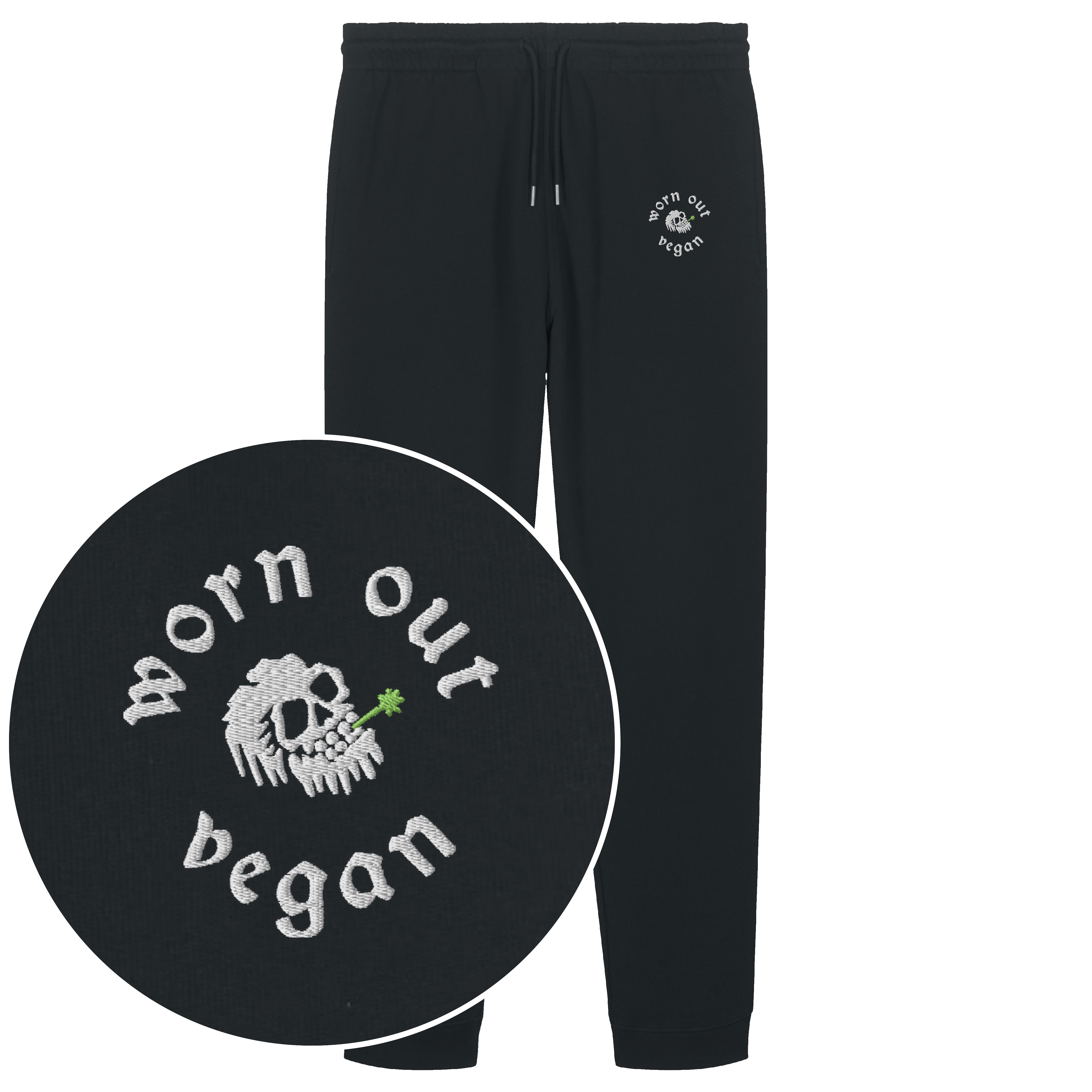 Worn Out Vegan Joggers (Embroidered)