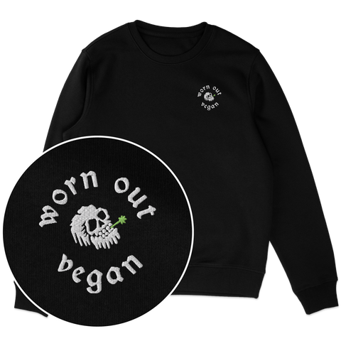 Worn Out Vegan Sweatshirt (Embroidered)