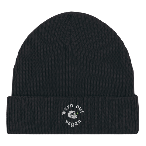 Worn Out Vegan Beanie (Embroidered)