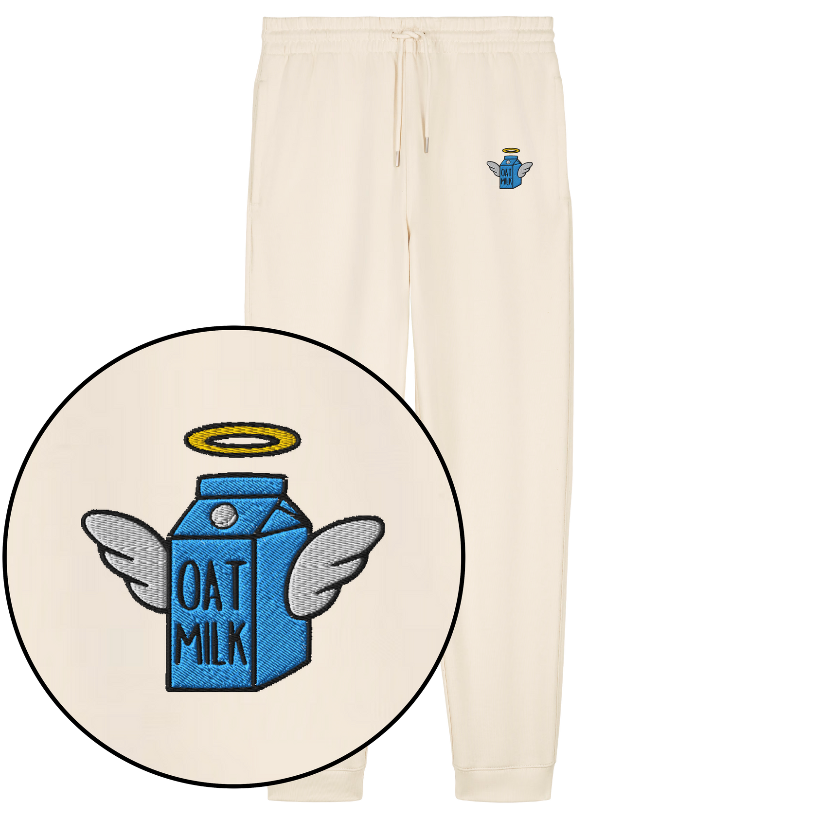 Oat Milk Joggers (Embroidered)
