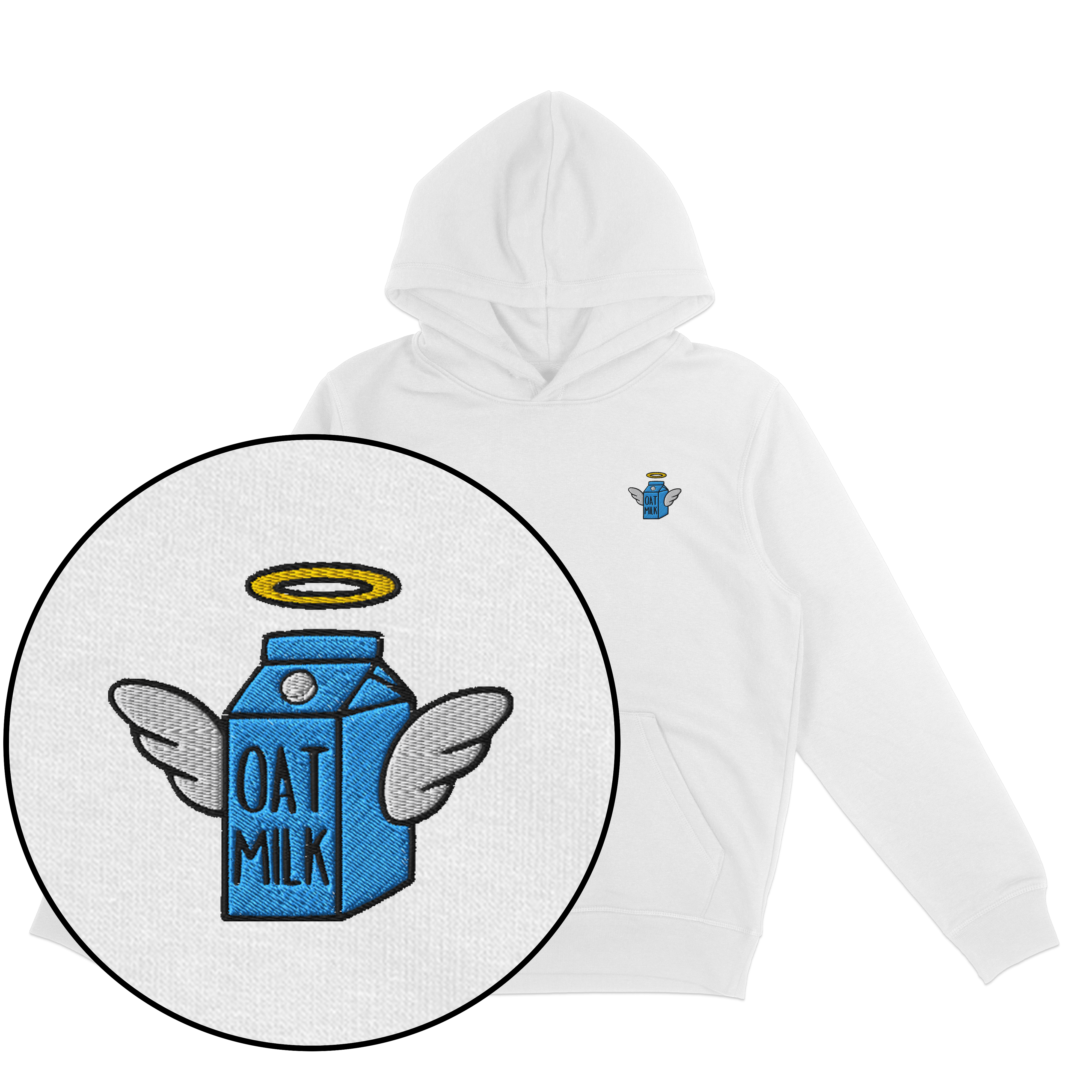Oat Milk Hoodie (Embroidered)