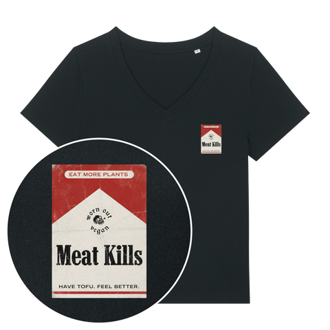 Meat Kills Women's V Neck T-Shirt