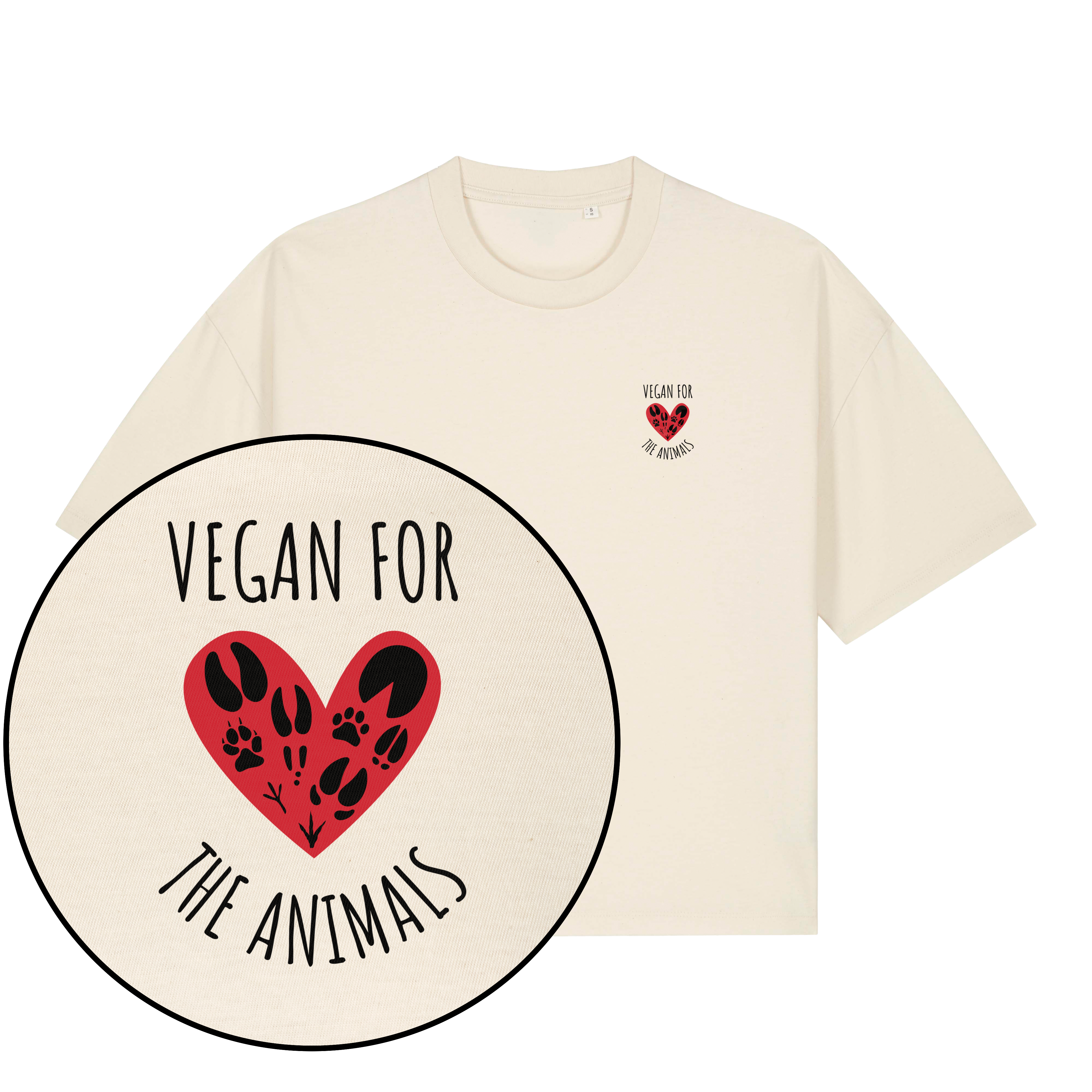 Vegan For The Animals Heart Boxy T-Shirt