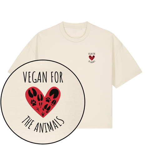 Vegan For The Animals Heart Boxy T-Shirt