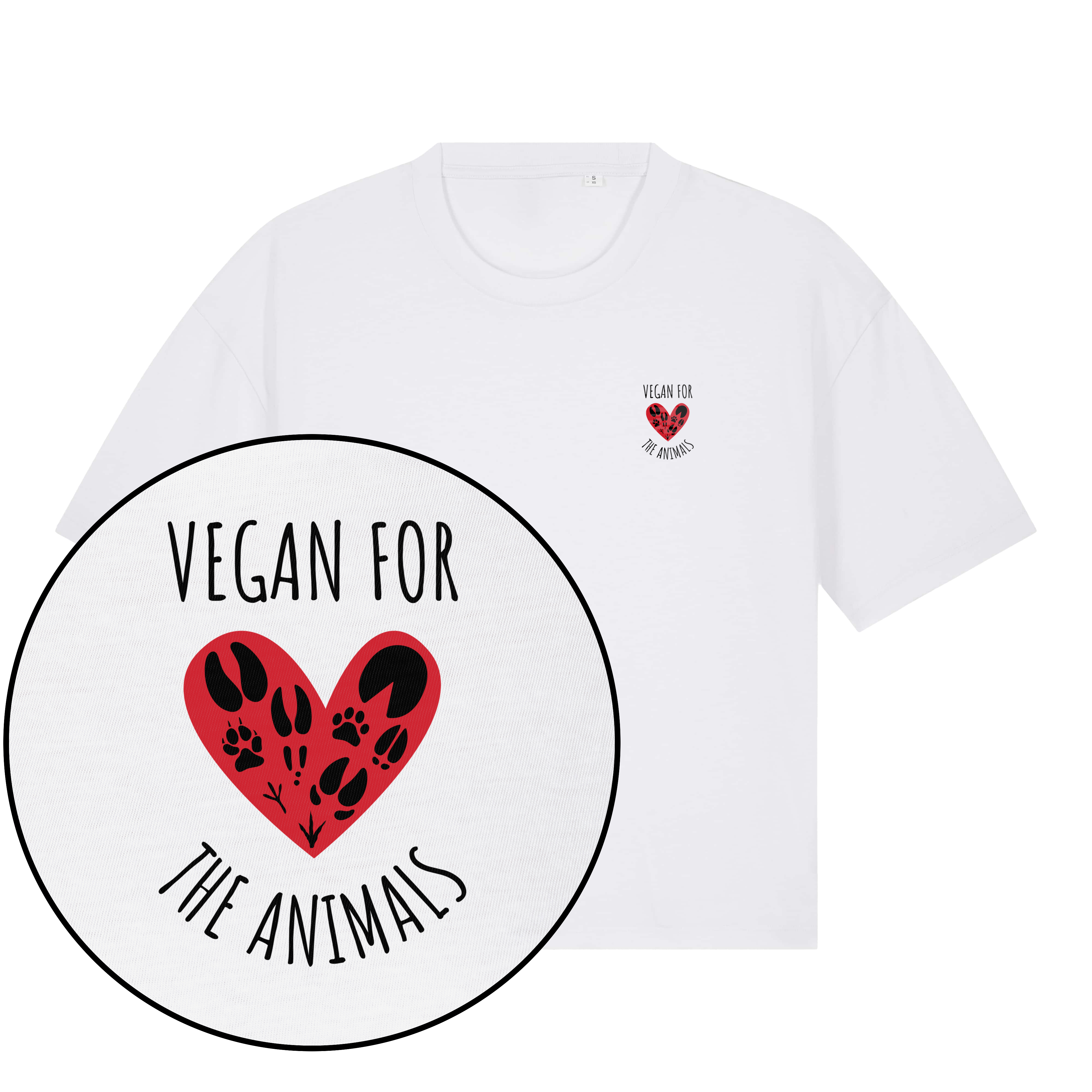 Vegan For The Animals Heart Boxy T-Shirt
